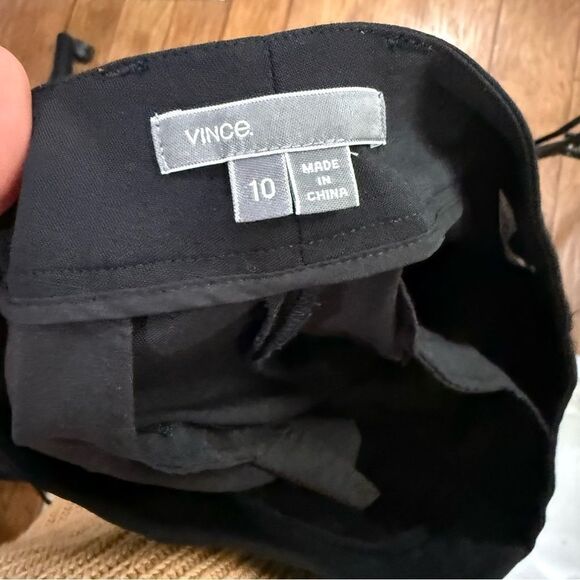 VINCE Black Wool Blend Tuxedo Trouser Pants - Picture 16 of 16